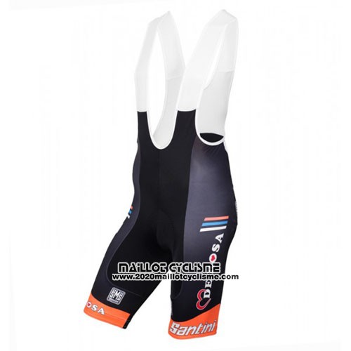 2016 Maillot Ciclismo DE Rose Noir et Orange Manches Courtes et Cuissard